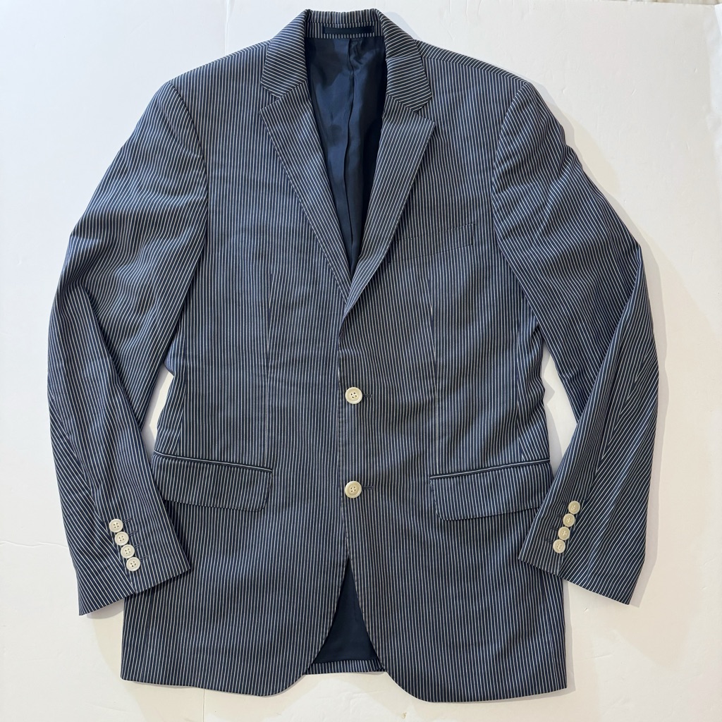 Hugo Boss Navy And White Striped Blazer
